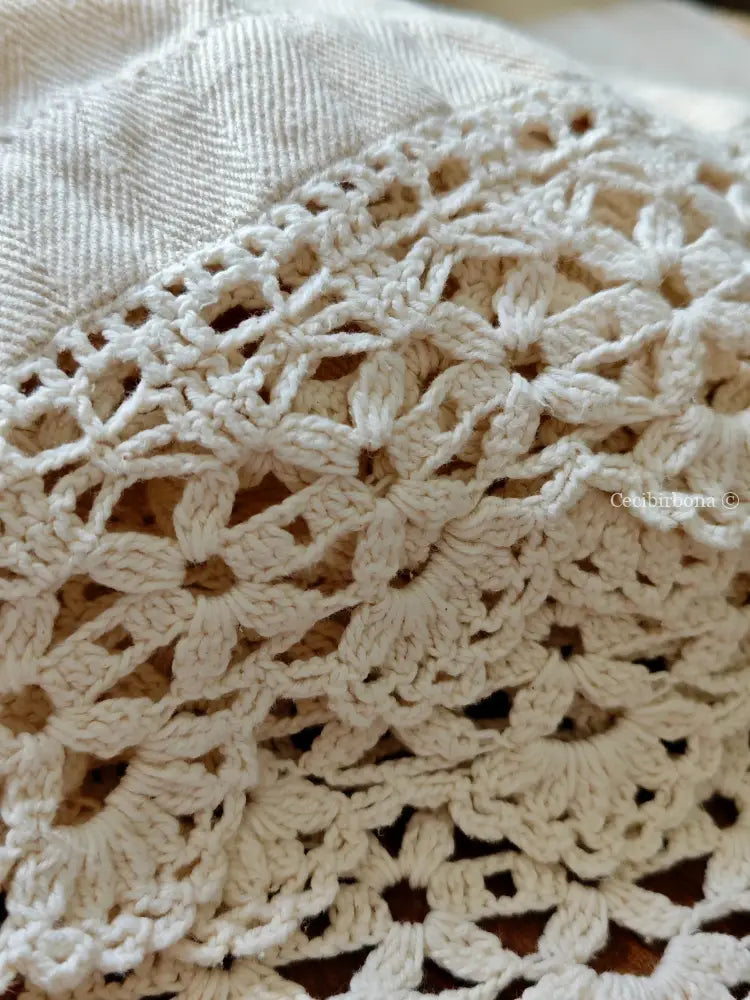 Canovaccio con bordi all’uncinetto accessori cucina