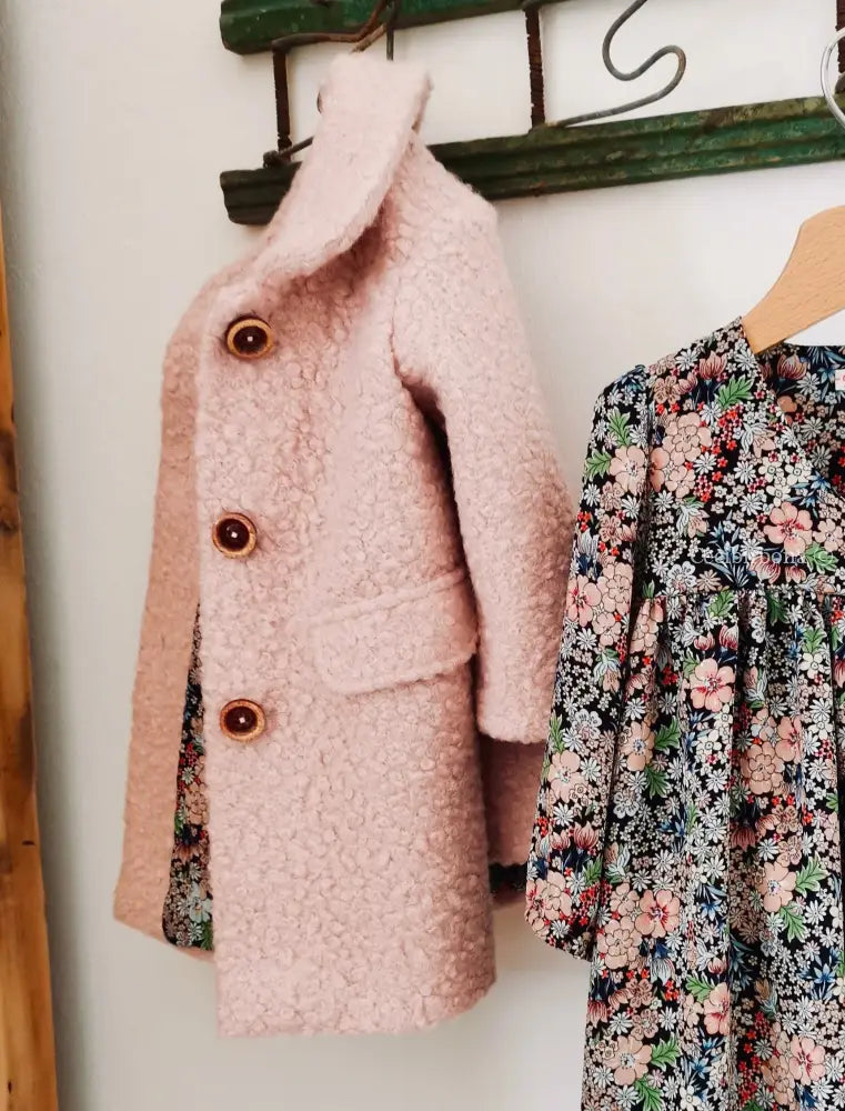 Cappotto rosa bambina - cappottino bimba - giacca bambina - cappotto bonton bimba - giacca in lana cotta rosa cappotto
