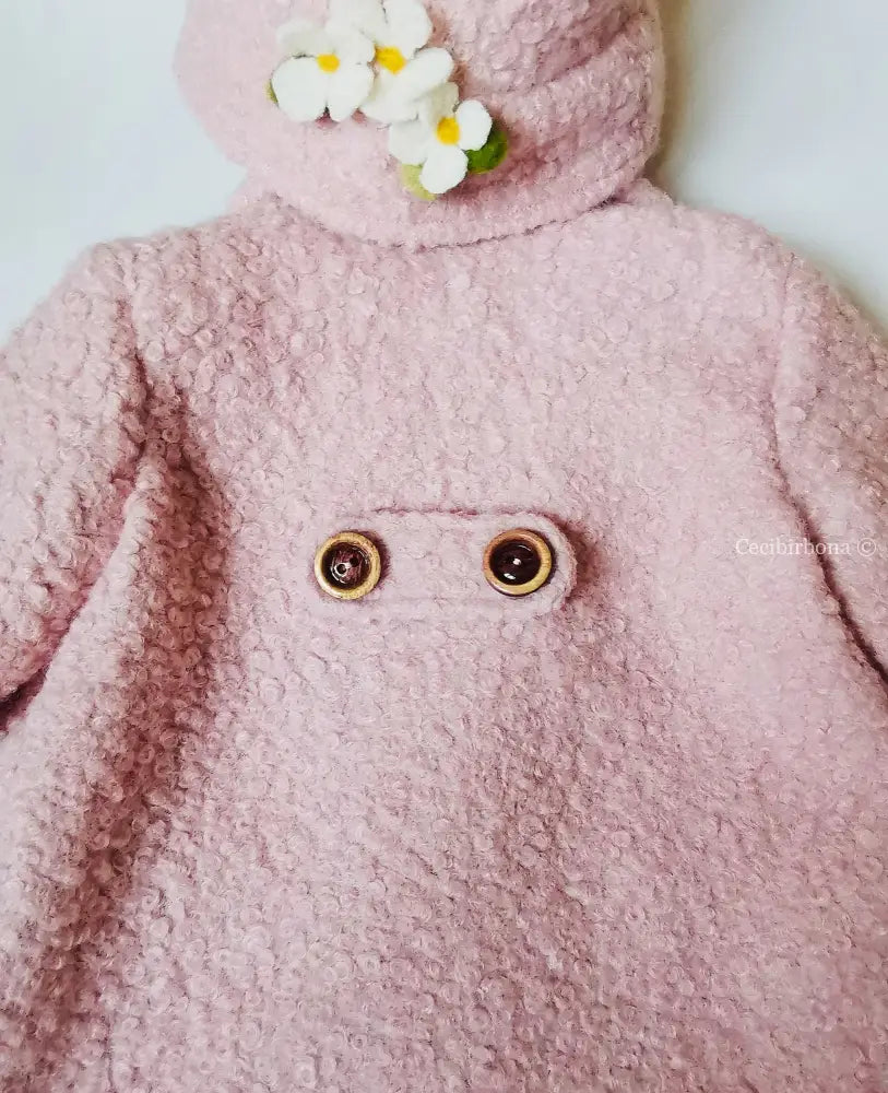 Cappotto rosa bambina - cappottino bimba - giacca bambina - cappotto bonton bimba - giacca in lana cotta rosa cappotto