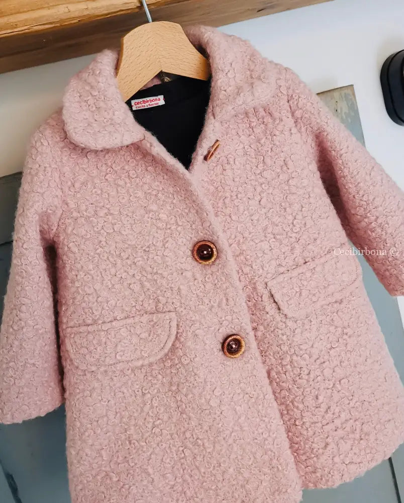 Cappotto rosa bambina - cappottino bimba - giacca bambina - cappotto bonton bimba - giacca in lana cotta rosa cappotto