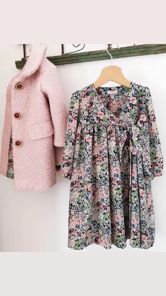 Cappotto rosa bambina - cappottino bimba - giacca bambina - cappotto bonton bimba - giacca in lana cotta rosa cappotto