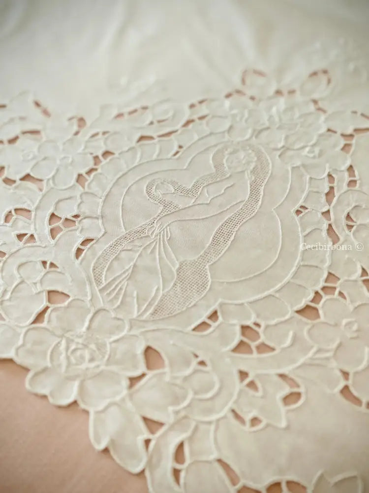 Completo lenzuolo matrimoniale ricamato con federe Lenzuolo matrimoniale rifamato