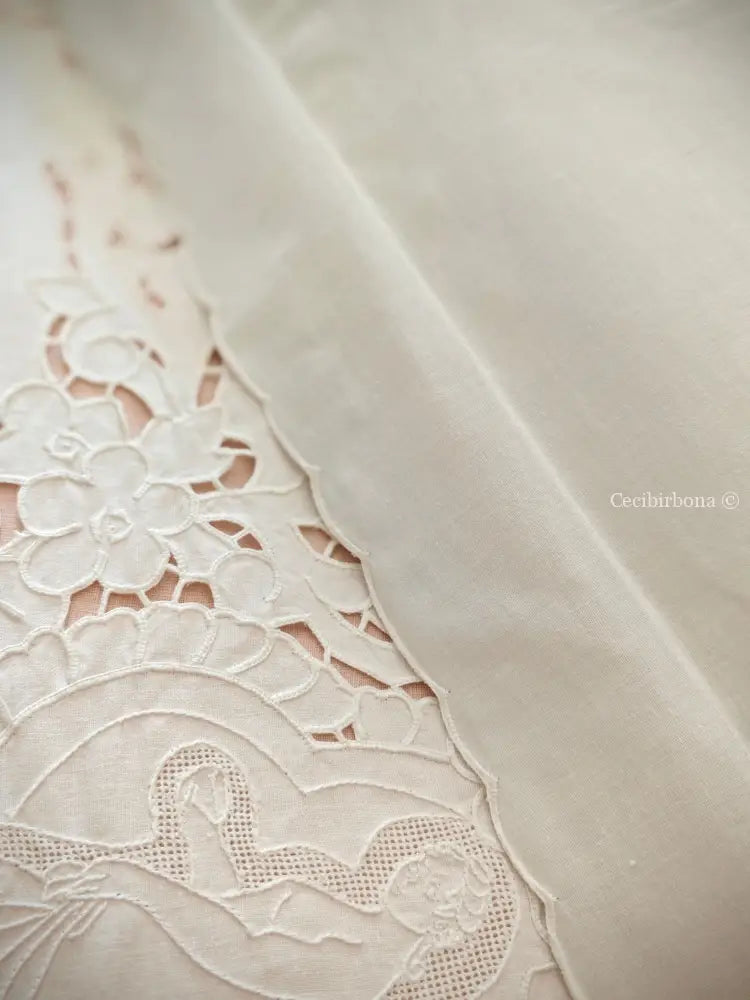 Completo lenzuolo matrimoniale ricamato con federe Lenzuolo matrimoniale rifamato