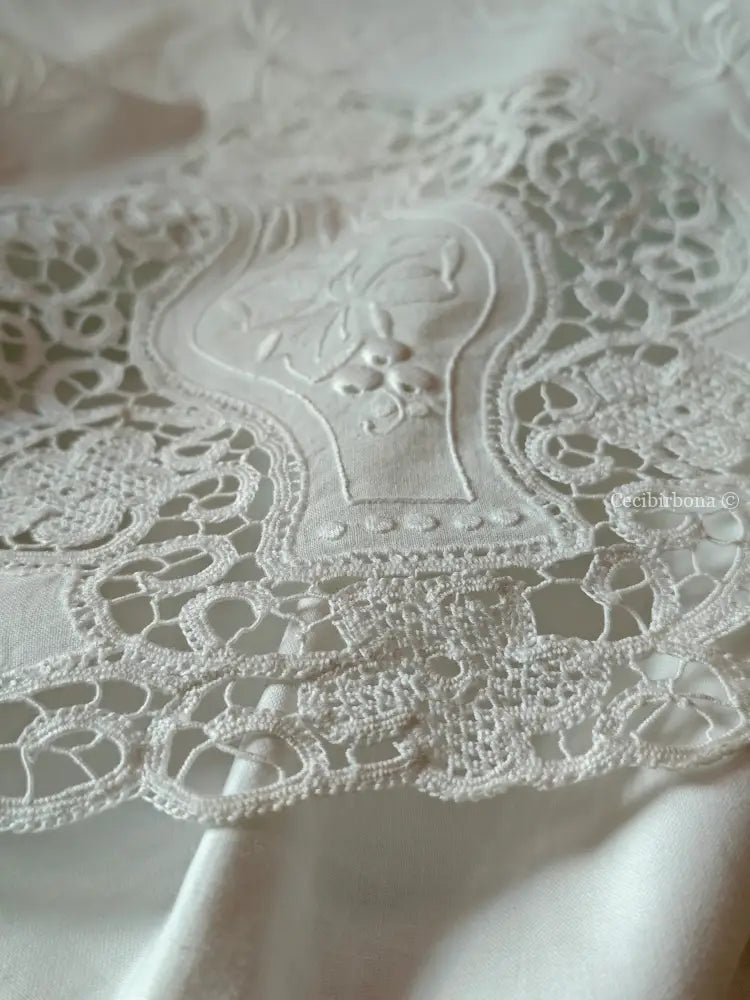 Completo lenzuolo matrimoniale ricamato con federe Lenzuolo matrimoniale rifamato