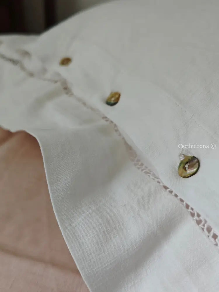 Coppia di federe antiche con ricami e monogramma SN biancheria antica per la casa