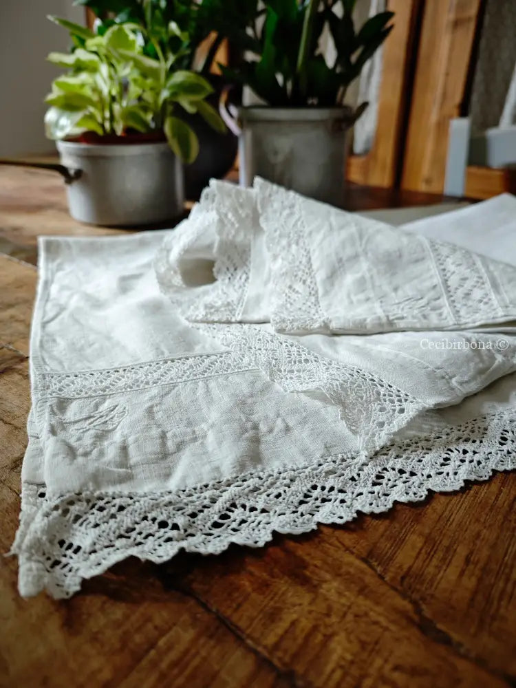 Coppia di federe antiche ricamate in lino “Corredo di Angiolina” biancheria antica per la casa
