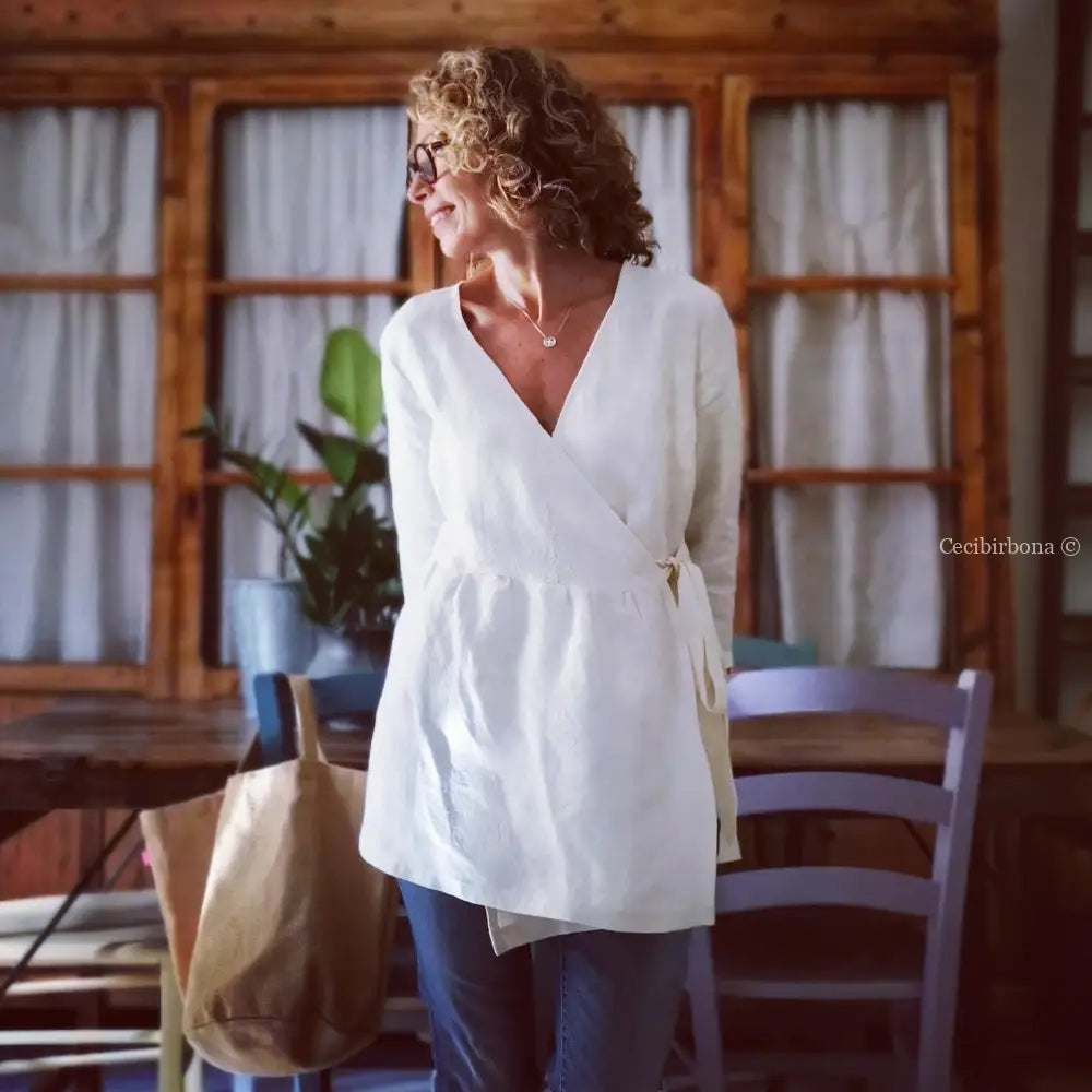 Disponibile in preordine Giacca corta incrociata grembiule donna tessuti antichi