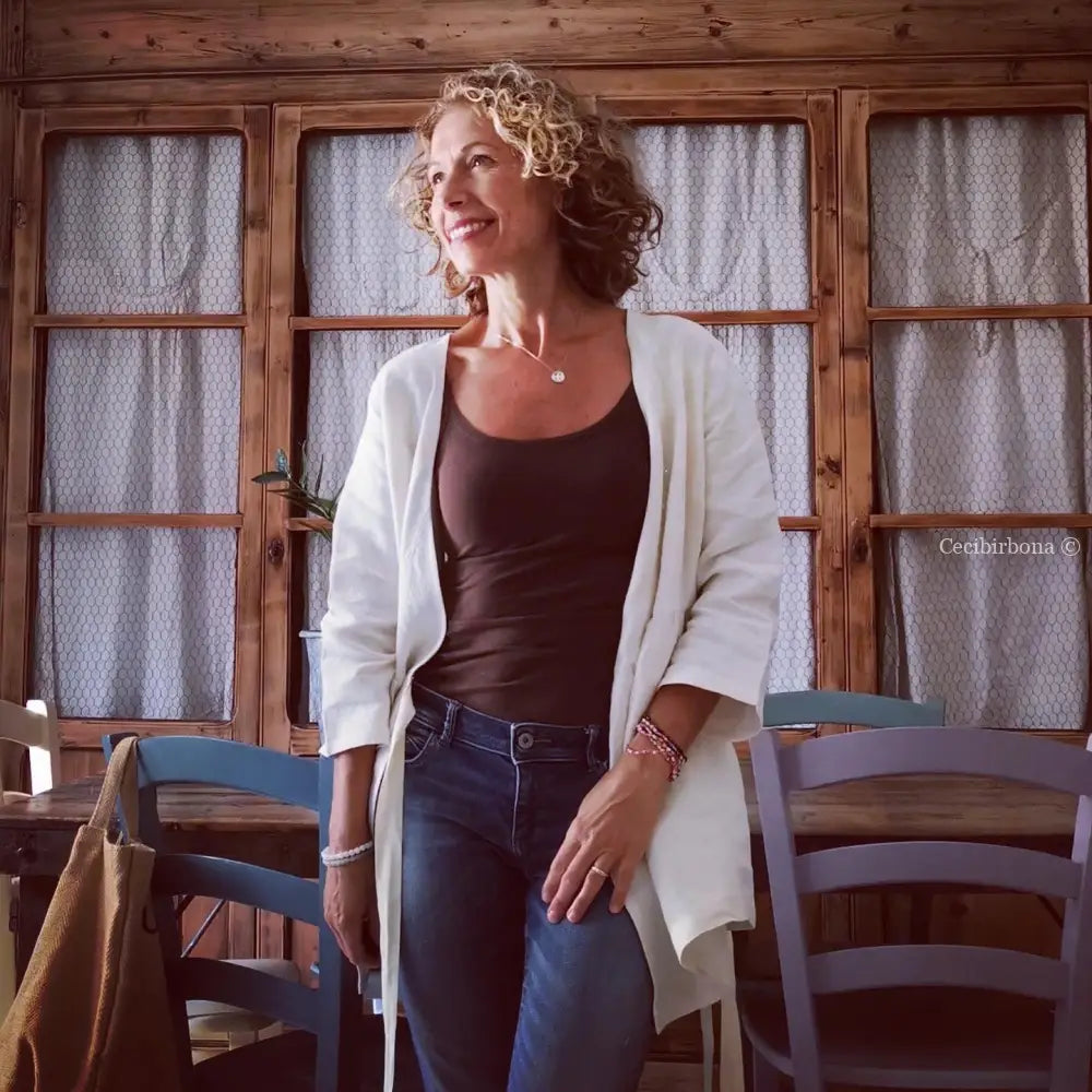 Disponibile in preordine Giacca corta incrociata grembiule donna tessuti antichi