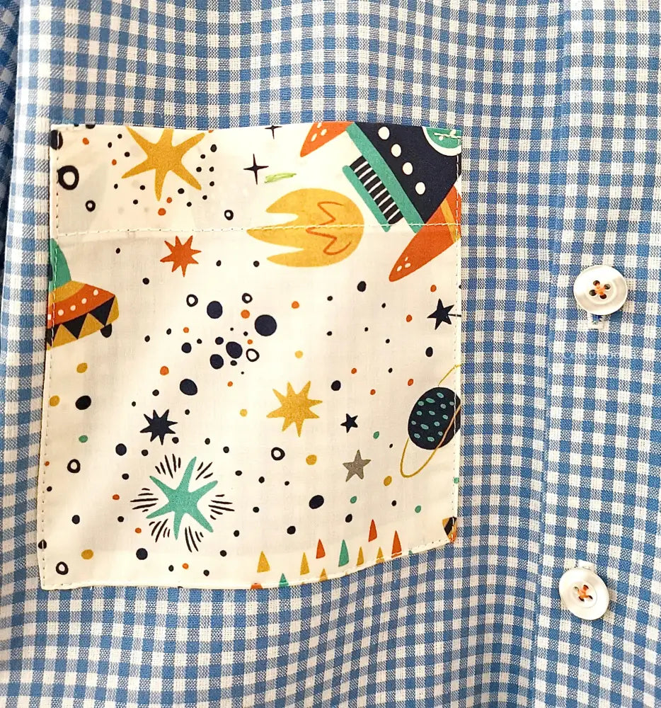 Disponibile in preordine Il grembiulino azzurro con le navicelle spaziali per bimbo grembiule asilo bimbo