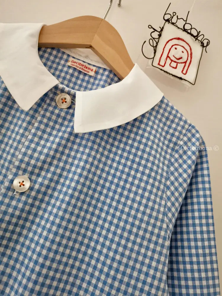 Disponibile in preordine Il grembiulino azzurro con le navicelle spaziali per bimbo grembiule asilo bimbo