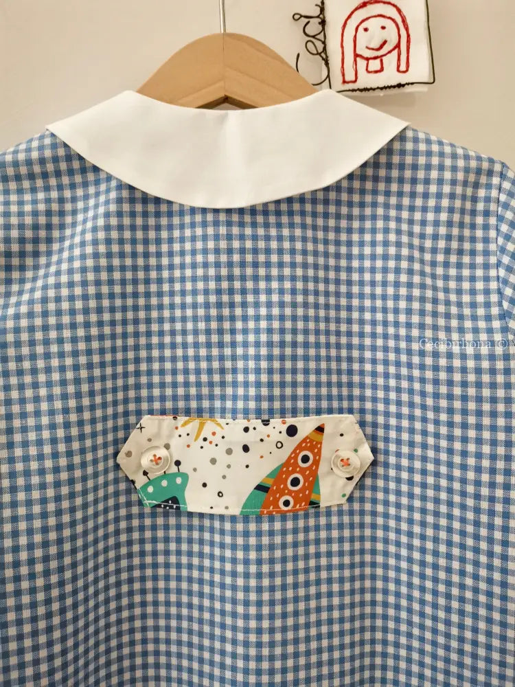 Disponibile in preordine Il grembiulino azzurro con le navicelle spaziali per bimbo grembiule asilo bimbo