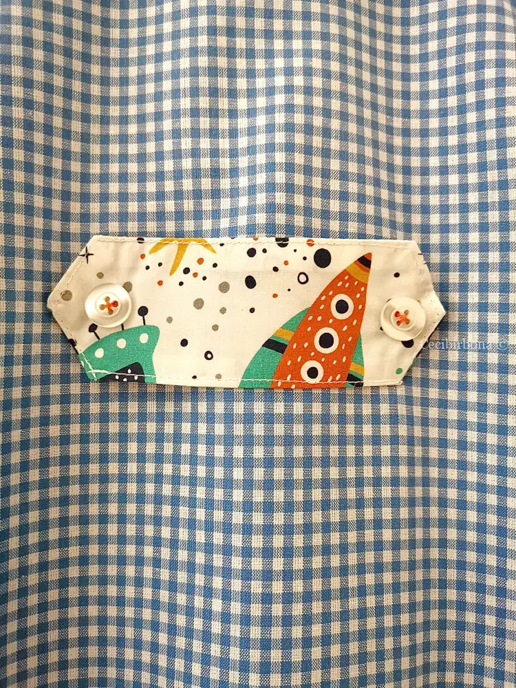 Disponibile in preordine Il grembiulino azzurro con le navicelle spaziali per bimbo grembiule asilo bimbo