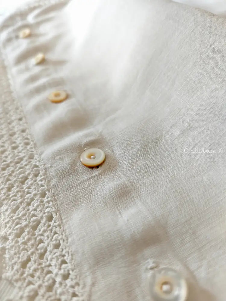 Federe in lino antico con monogramma RV e bordo all’uncinetto biancheria antica per la casa