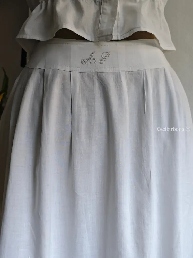 Gonna antica in cotone e sangallo “Corredo di Angiolina” gonna donna