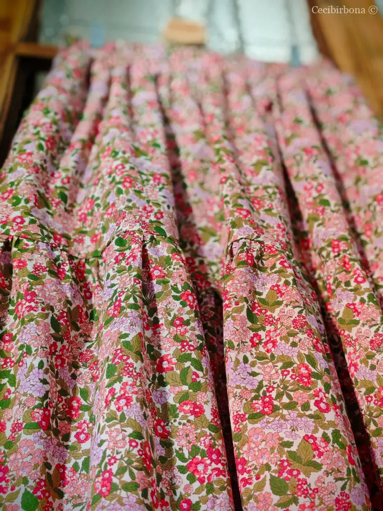 Gonna in cotone a fiori con balze (Ref. 314) gonna donna