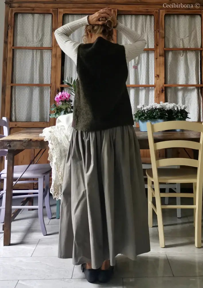 Gonna in cotone vintage con cinturino elastico e tasche (Ref. 103) gonna donna