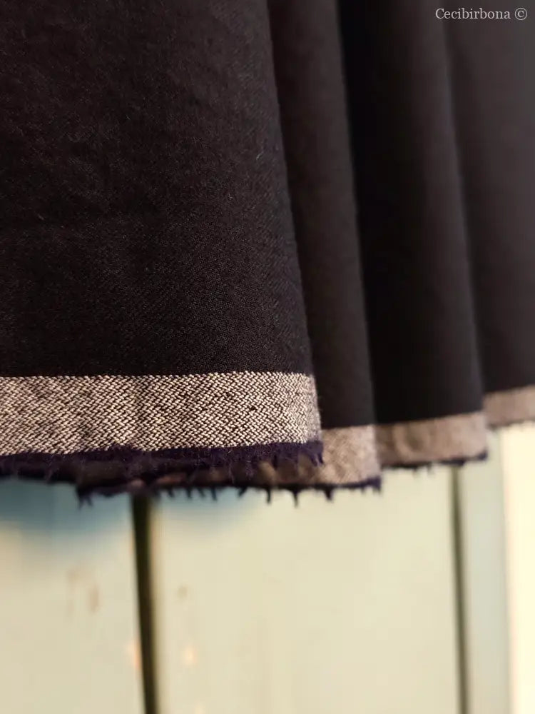 Gonna in lana blu con cimosa (Ref.377) gonna donna