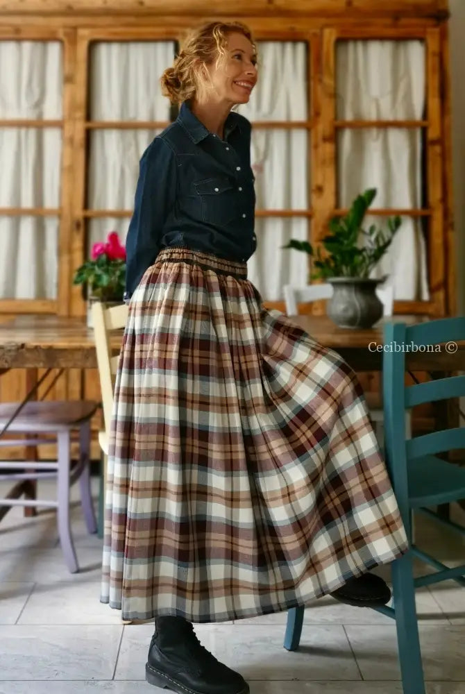 Gonna in lana e cotone tartan (Ref. 120) gonna donna
