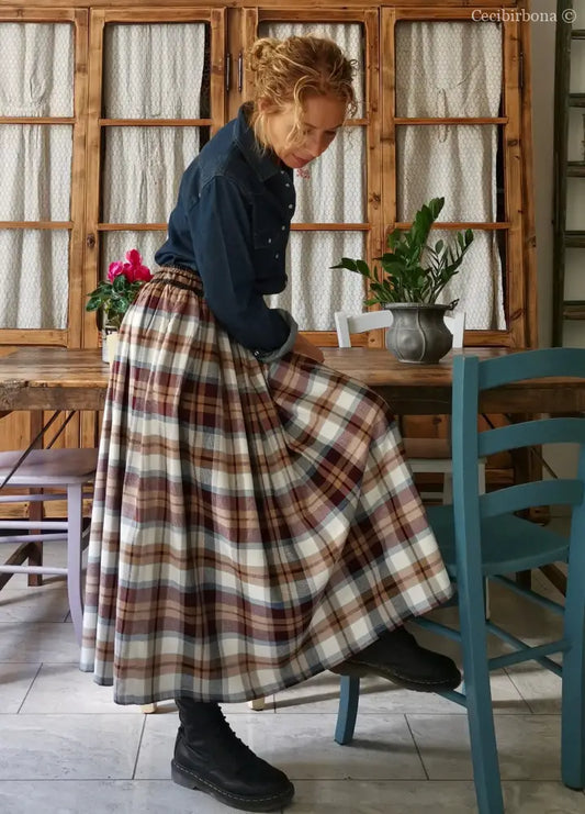 Gonna in lana e cotone tartan (Ref. 120) gonna donna