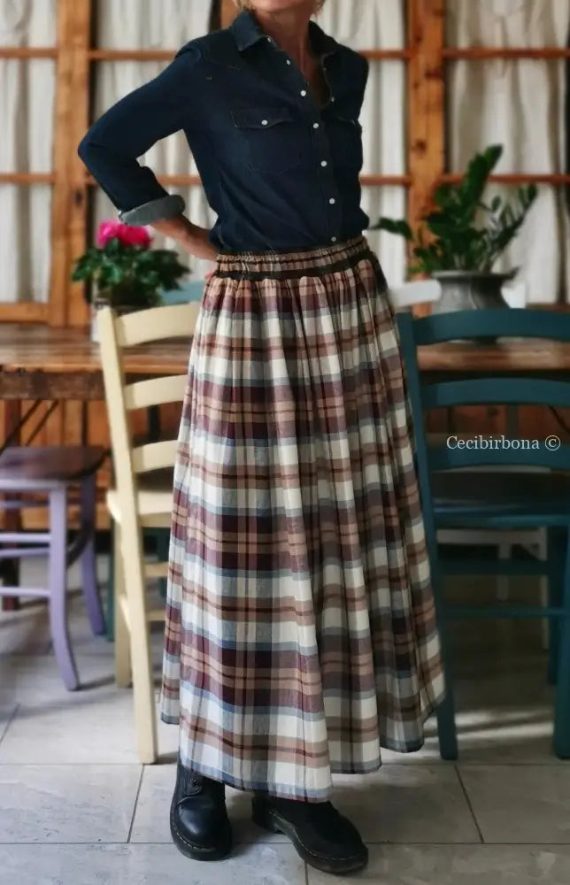 Gonna in lana e cotone tartan (Ref. 120) gonna donna