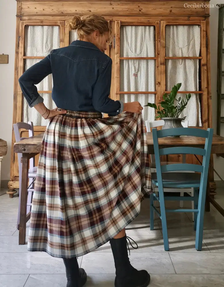 Gonna in lana e cotone tartan (Ref. 120) gonna donna