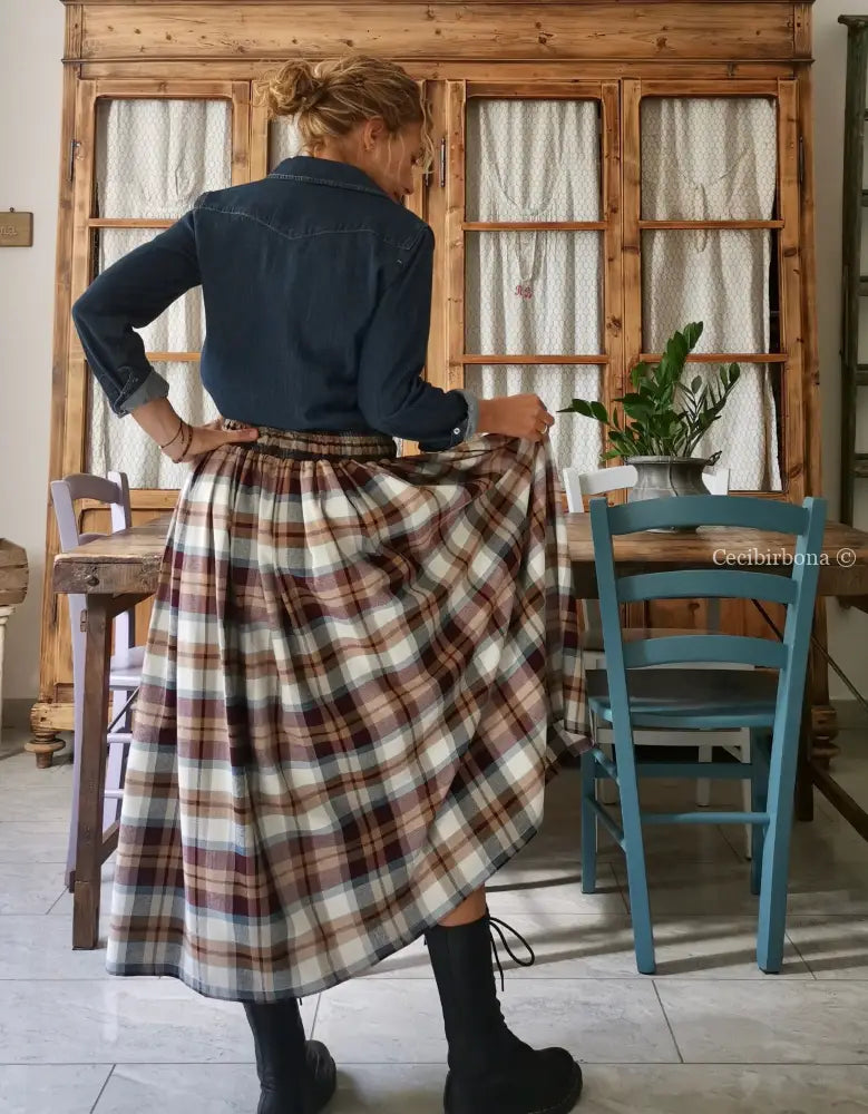 Gonna in lana e cotone tartan (Ref. 120) gonna donna