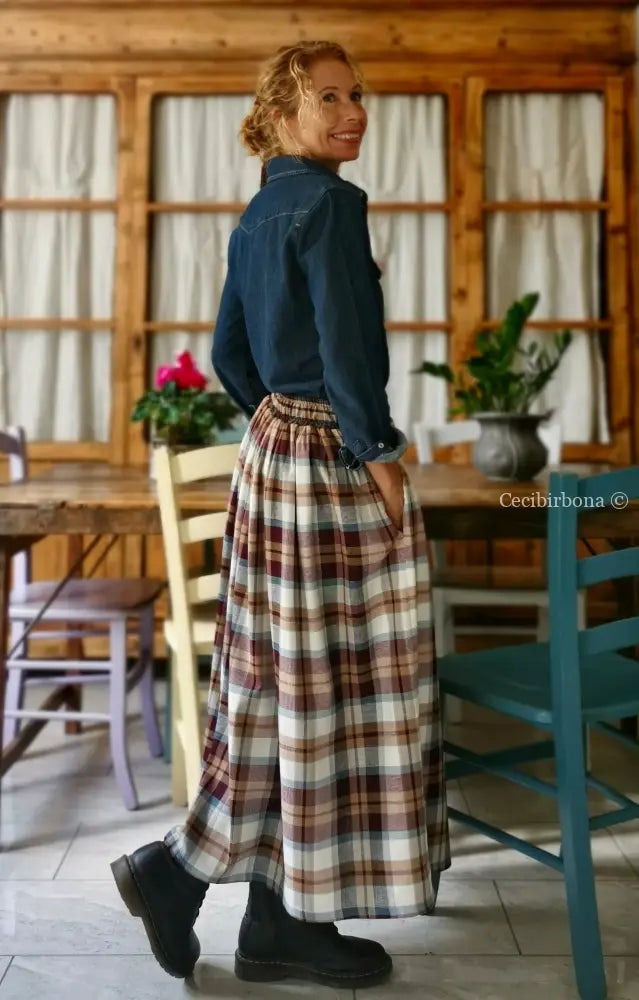 Gonna in lana e cotone tartan (Ref. 120) gonna donna