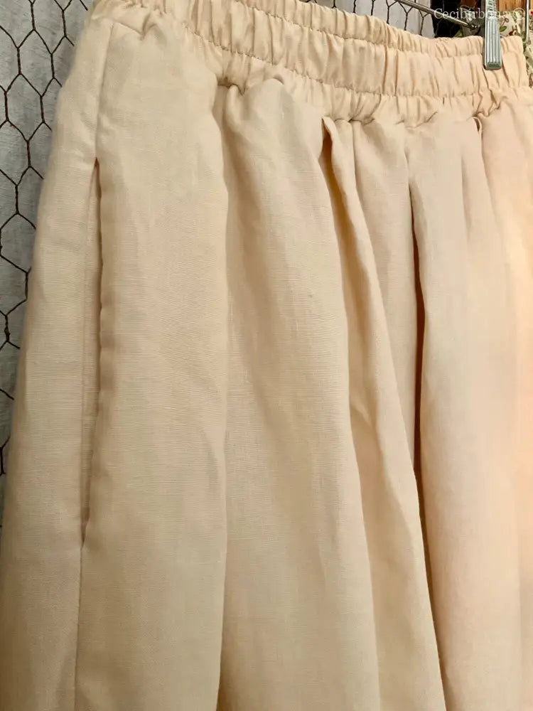 Gonna in lino color zabaione con elastico (Ref. 179) gonna donna