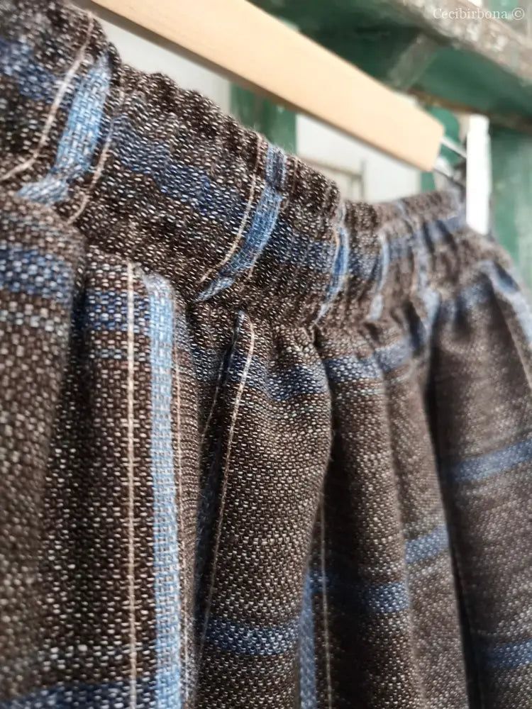 Gonna in lino con elastico e tasche nascoste (Rif. 153) gonna donna