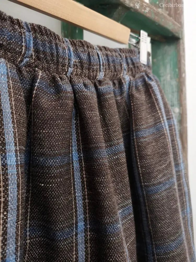 Gonna in lino con elastico e tasche nascoste (Rif. 153) gonna donna