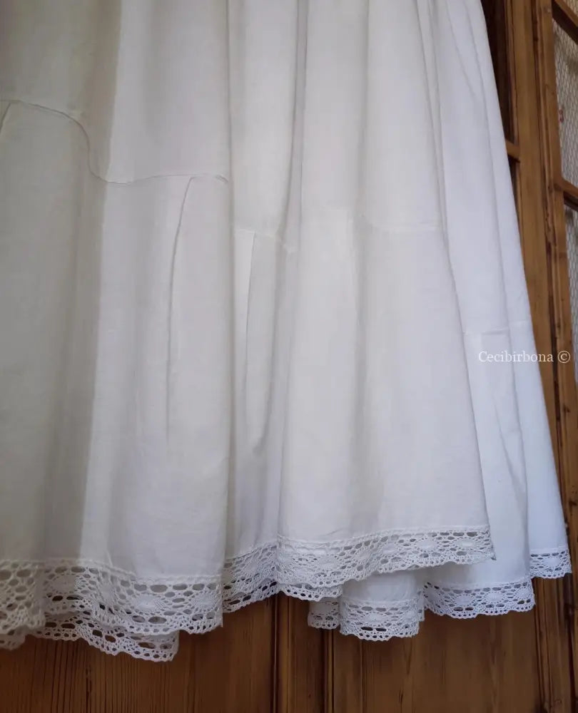 Gonna lunga in tessuto vintage con pizzo (Ref. 59) gonna donna