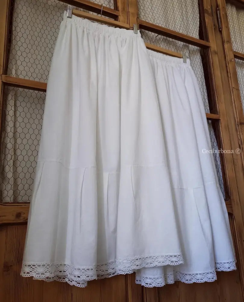 Gonna lunga in tessuto vintage con pizzo (Ref. 59) gonna donna