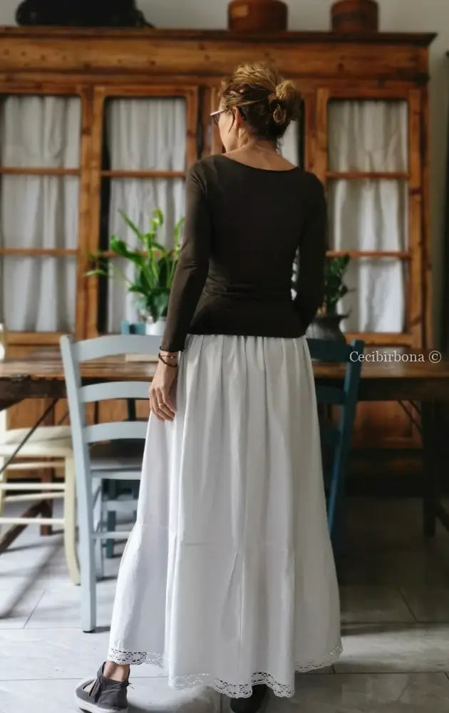 Gonna lunga in tessuto vintage con pizzo (Ref. 59) gonna donna