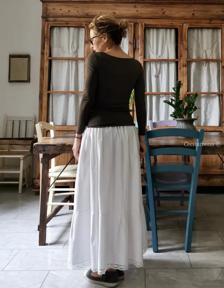 Gonna lunga in tessuto vintage con pizzo (Ref. 59) gonna donna