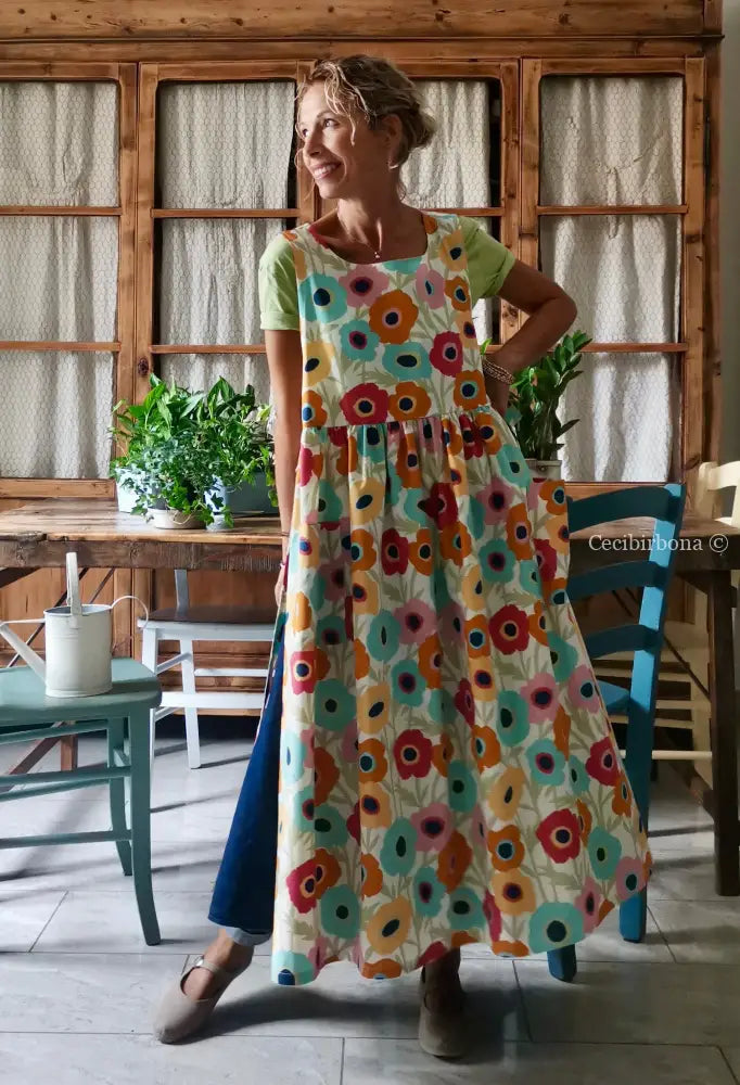 Grembiule a fiori colorati (Ref. 328) grembiule donna tessuti moderni