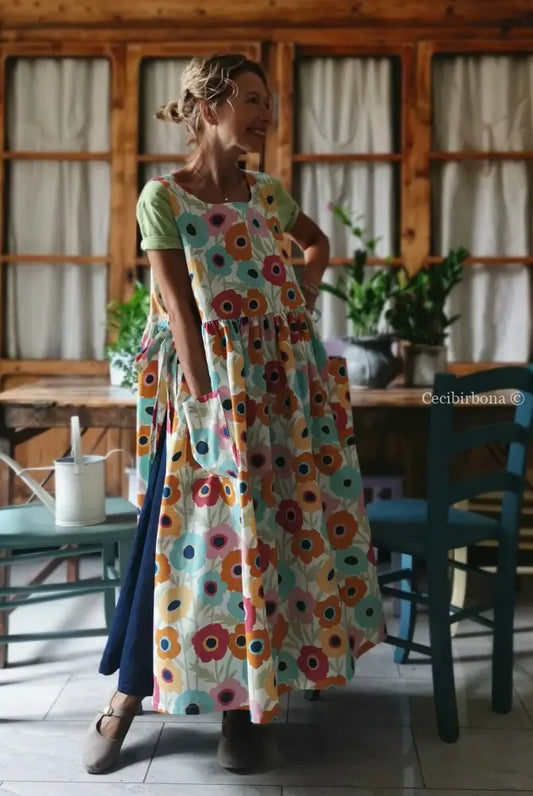 Grembiule a fiori colorati (Ref. 328) grembiule donna tessuti moderni