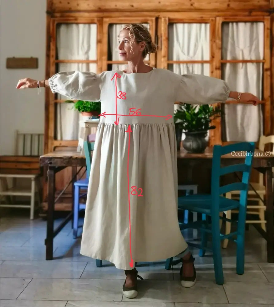 Grembiule abito con maniche e apertura posteriore (Ref. 307) grembiule donna tessuti moderni