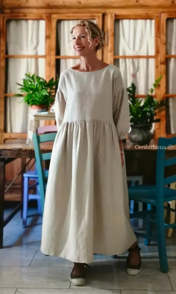 Grembiule abito con maniche e apertura posteriore (Ref. 307) grembiule donna tessuti moderni