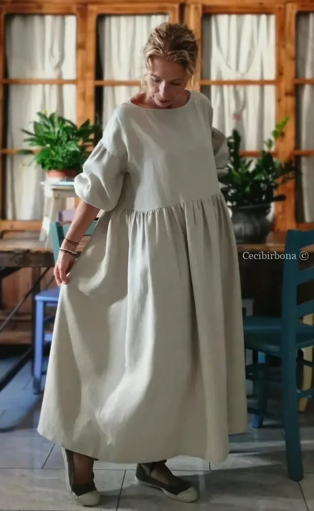 Grembiule abito con maniche e apertura posteriore (Ref. 307) grembiule donna tessuti moderni