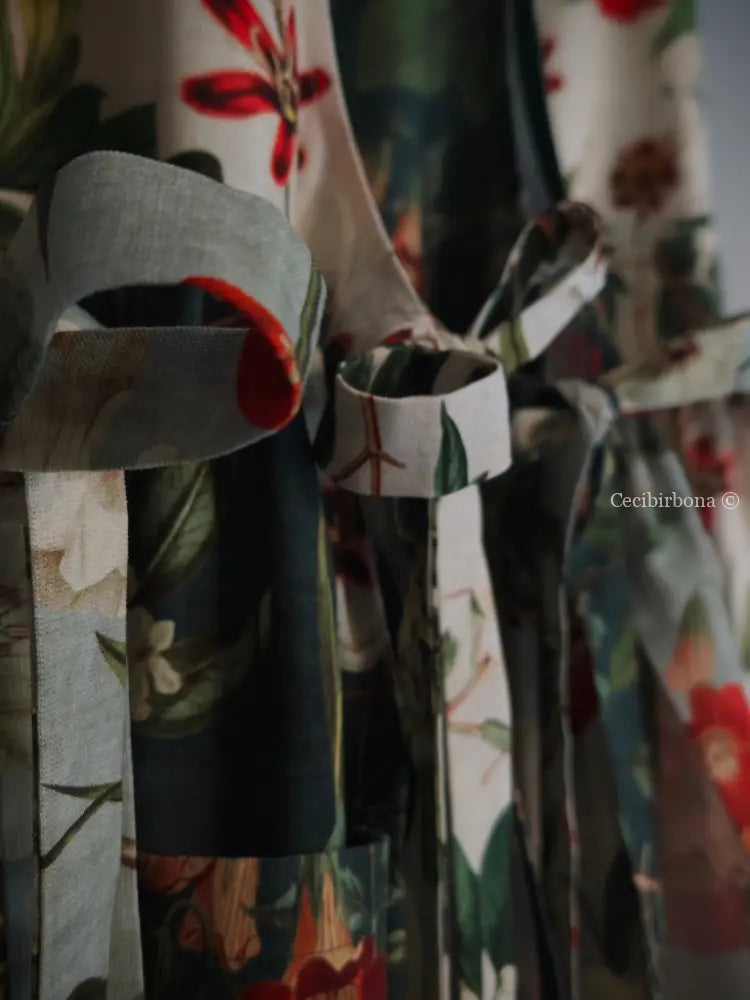 Grembiule “Botanica” in cotone crema (Ref. 482) grembiule donna tessuti moderni