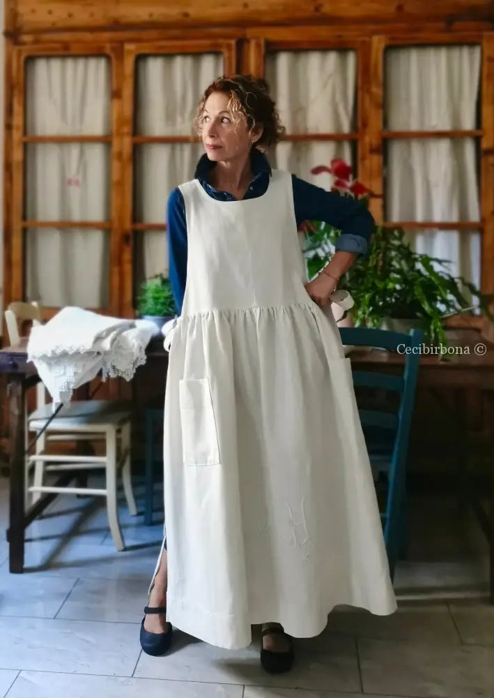 Grembiule con monogramma TH (Ref. 473) grembiule donna tessuti antichi