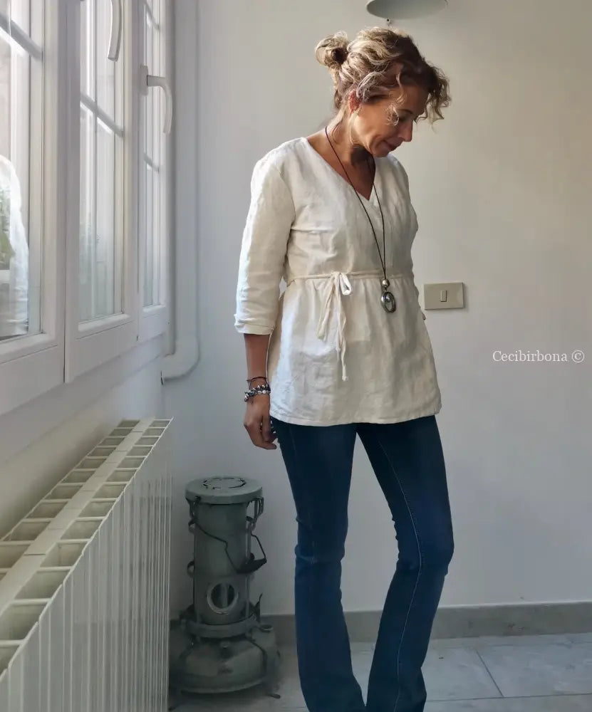 Grembiule corto incrociato grembiule donna tessuti antichi