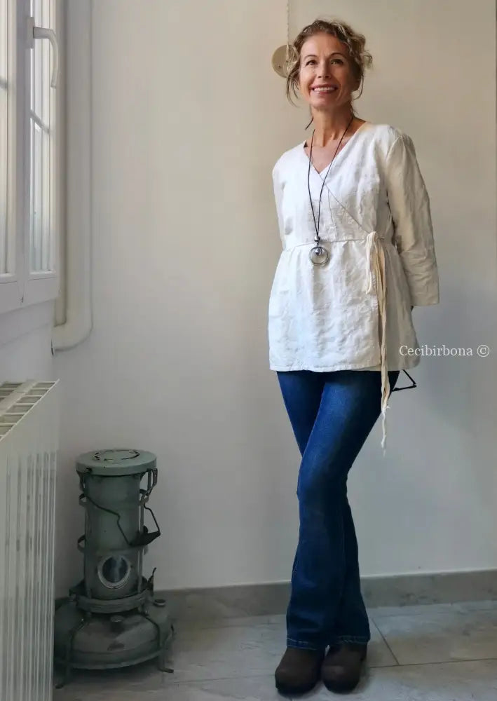 Grembiule corto incrociato grembiule donna tessuti antichi