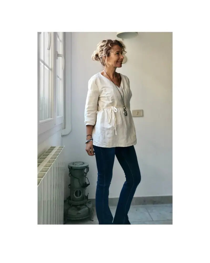 Grembiule corto incrociato grembiule donna tessuti antichi