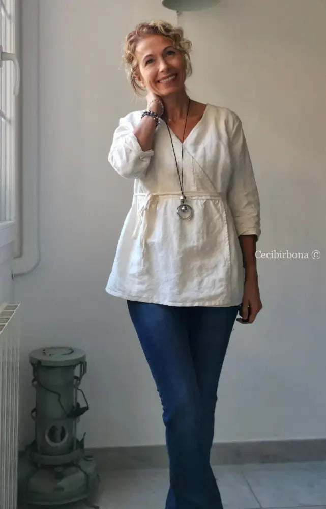 Grembiule corto incrociato grembiule donna tessuti antichi