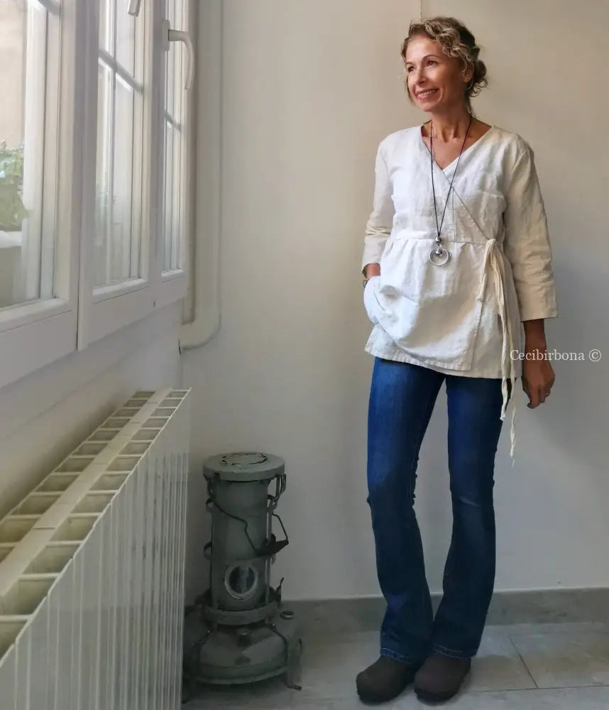 Grembiule corto incrociato grembiule donna tessuti antichi