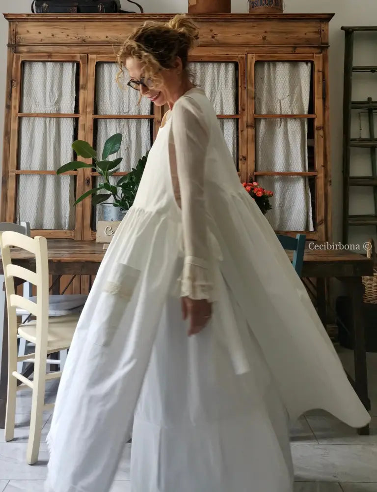 Grembiule da cucina con pizzo beige (Ref. 20) grembiule donna tessuti antichi