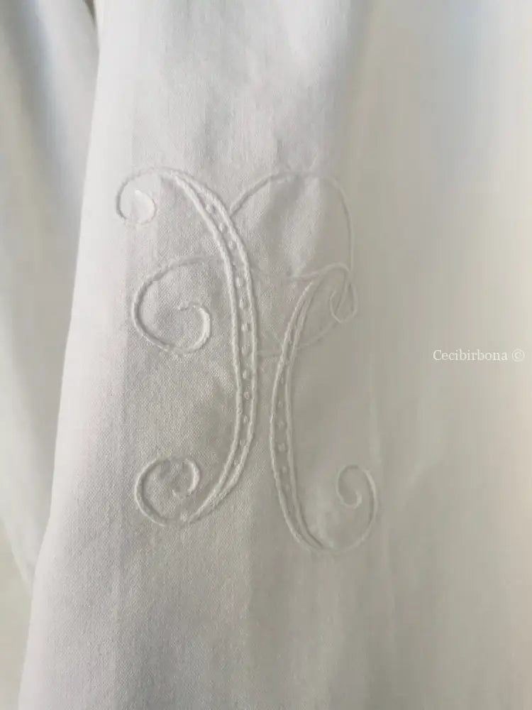 Grembiule da cucina con pizzo e monogramma PT (Ref. 09) grembiule donna tessuti antichi