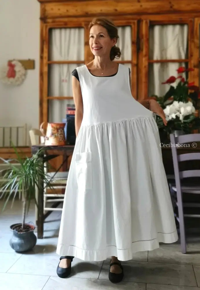 Grembiule da cucina con sfilatura e monogramma N (Ref. 501) grembiule donna in tessuto antico