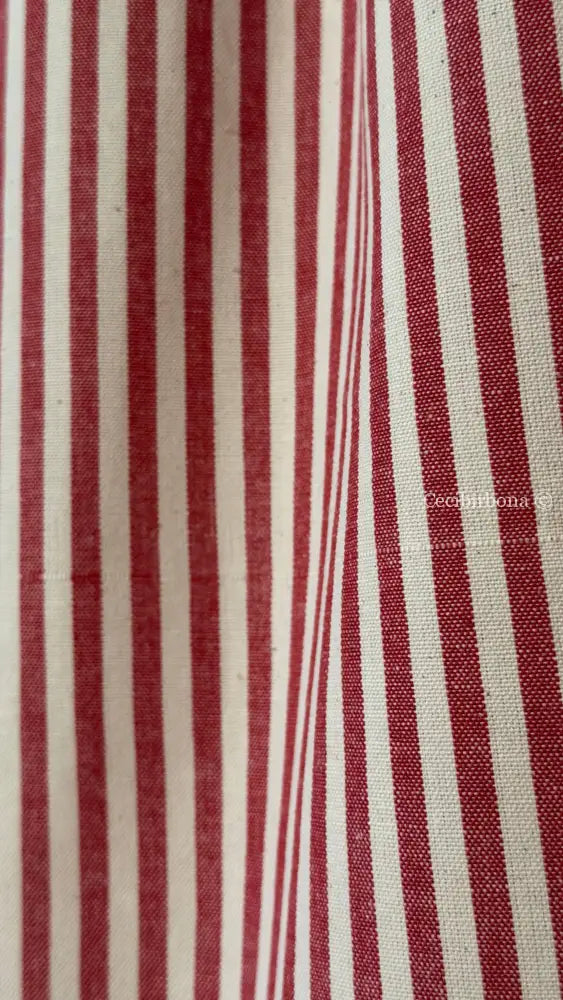 Grembiule da cucina per donna in cotone a righe rosso ciliegia con malfattura (Ref. 521/A) - grembiule donna tessuti